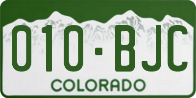 CO license plate 010BJC