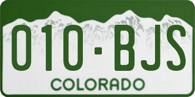 CO license plate 010BJS