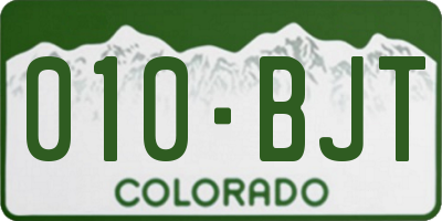 CO license plate 010BJT