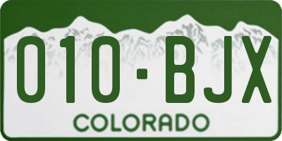 CO license plate 010BJX