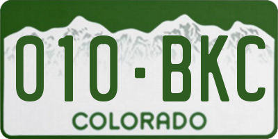 CO license plate 010BKC