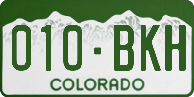 CO license plate 010BKH