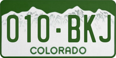 CO license plate 010BKJ