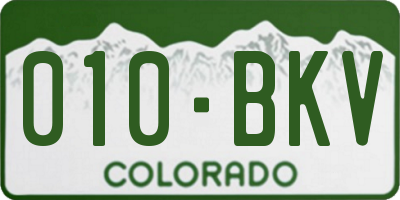 CO license plate 010BKV