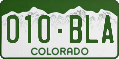 CO license plate 010BLA