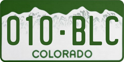CO license plate 010BLC