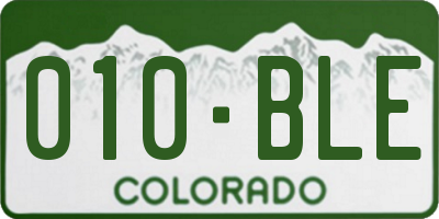 CO license plate 010BLE