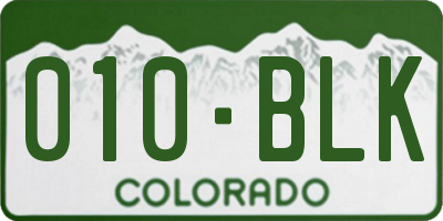 CO license plate 010BLK