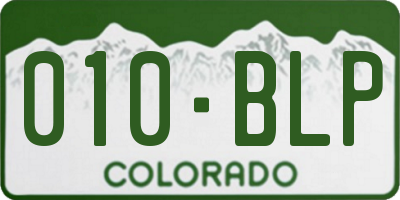 CO license plate 010BLP