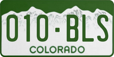 CO license plate 010BLS