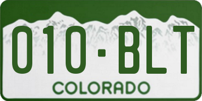 CO license plate 010BLT