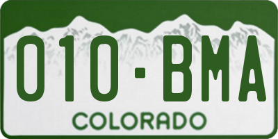CO license plate 010BMA