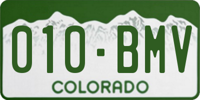 CO license plate 010BMV