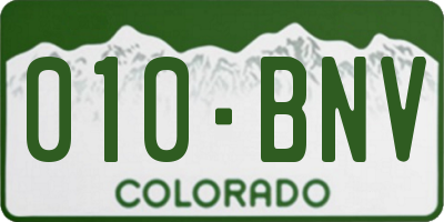 CO license plate 010BNV