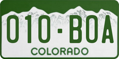 CO license plate 010BOA