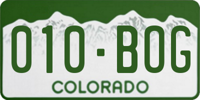 CO license plate 010BOG