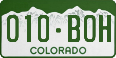 CO license plate 010BOH