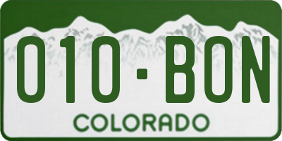 CO license plate 010BON