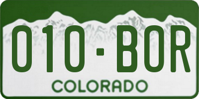 CO license plate 010BOR