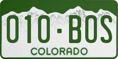 CO license plate 010BOS