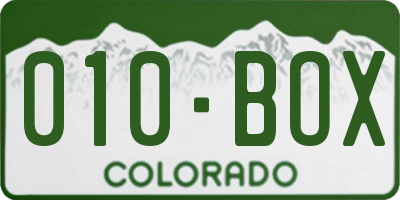 CO license plate 010BOX