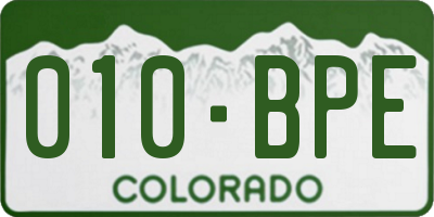 CO license plate 010BPE
