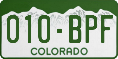 CO license plate 010BPF