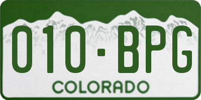 CO license plate 010BPG