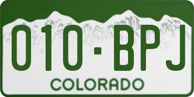 CO license plate 010BPJ