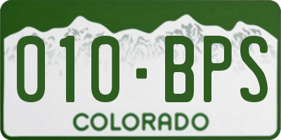 CO license plate 010BPS