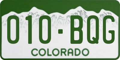 CO license plate 010BQG