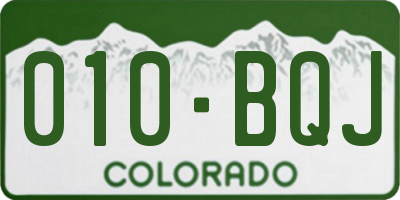 CO license plate 010BQJ