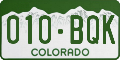 CO license plate 010BQK