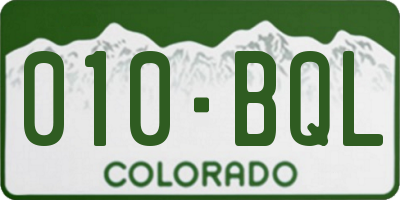 CO license plate 010BQL