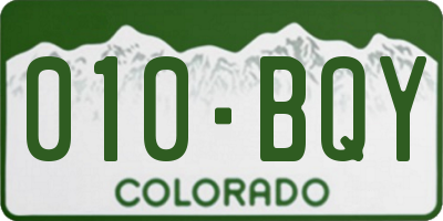 CO license plate 010BQY