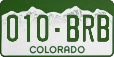 CO license plate 010BRB