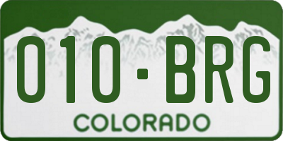 CO license plate 010BRG
