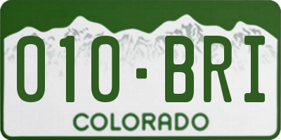 CO license plate 010BRI