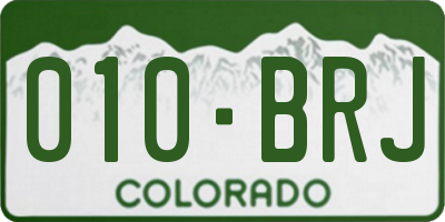 CO license plate 010BRJ