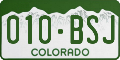 CO license plate 010BSJ