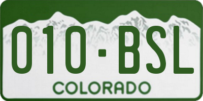CO license plate 010BSL
