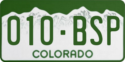 CO license plate 010BSP