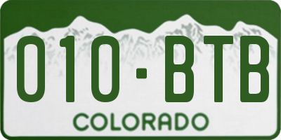 CO license plate 010BTB