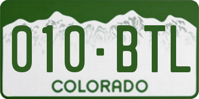 CO license plate 010BTL