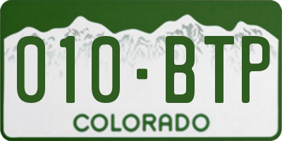 CO license plate 010BTP