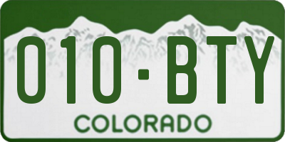 CO license plate 010BTY