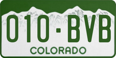 CO license plate 010BVB