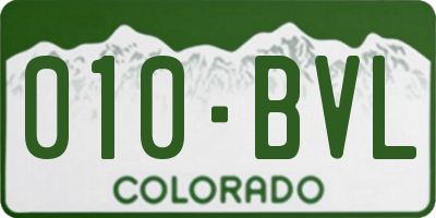 CO license plate 010BVL
