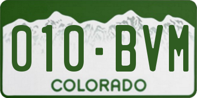 CO license plate 010BVM