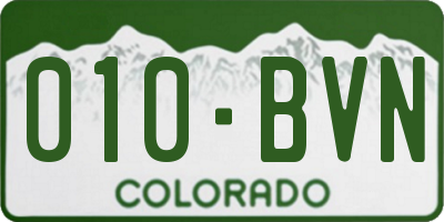CO license plate 010BVN